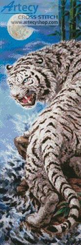 cross stitch pattern Silver Tiger