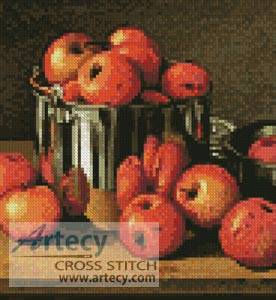 cross stitch pattern Mini Apples in a Tin