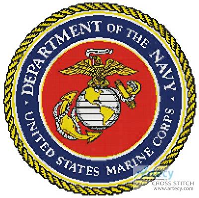 cross stitch pattern US Marines Emblem