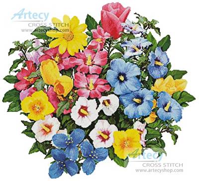 cross stitch pattern Bright Bouquet