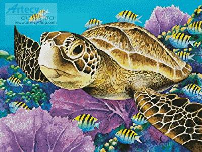 cross stitch pattern Young Green Sea Turtle