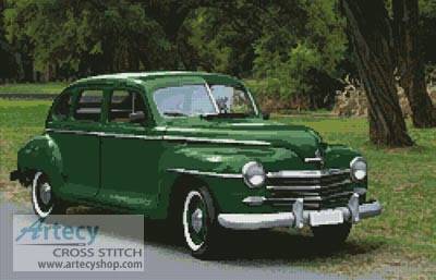 cross stitch pattern Old Green Car
