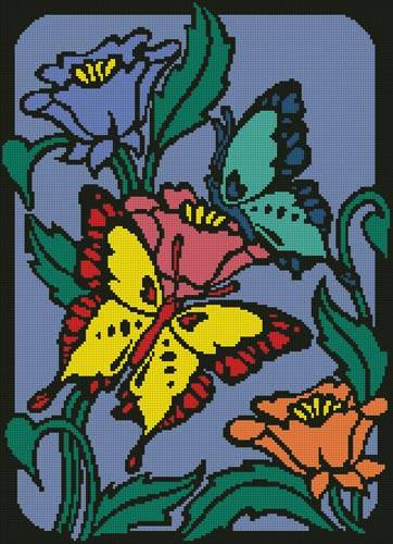 cross stitch pattern Butterflies and Flowers