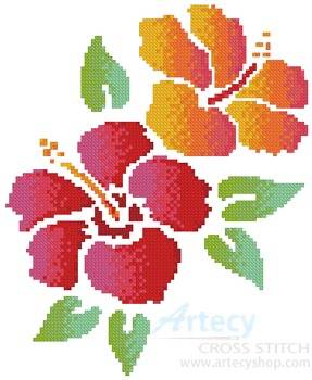 cross stitch pattern Hibiscus