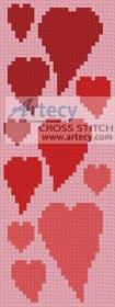 cross stitch pattern Heart Bookmark
