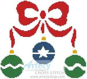 cross stitch pattern Ornaments and Bow