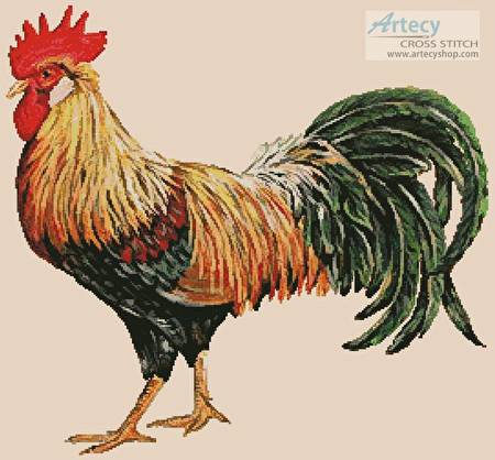 cross stitch pattern Rooster