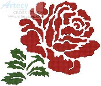 cross stitch pattern Rose Silhouette