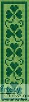 cross stitch pattern Shamrock Bookmark 