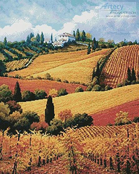 cross stitch pattern Tuscan Colors