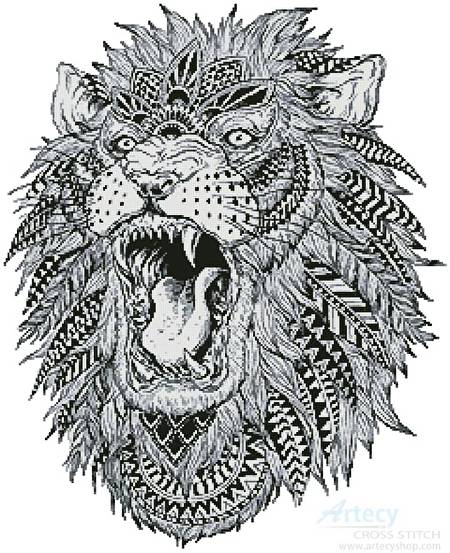 cross stitch pattern Abstract Lion