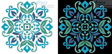 cross stitch pattern Ornamental Floral 4