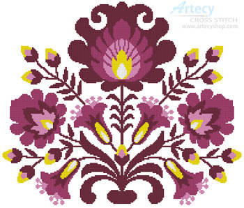cross stitch pattern Polish Folk Art (Plum)