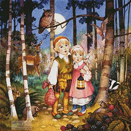 cross stitch pattern Babes in the Woods
