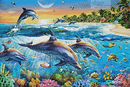 cross stitch pattern Dolphin Bay