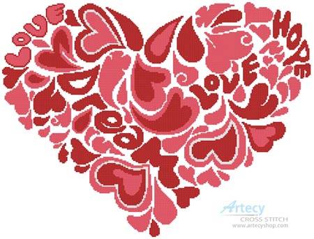 cross stitch pattern Love Heart