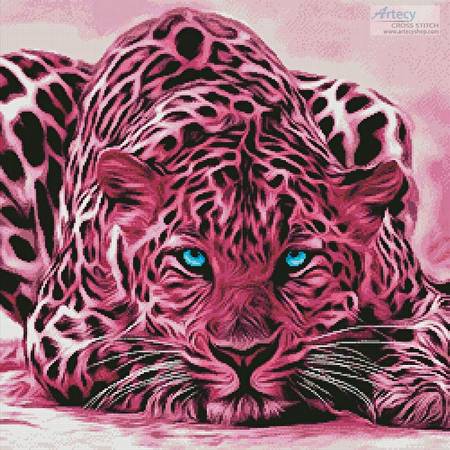 cross stitch pattern Pink Leopard