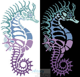 cross stitch pattern Seahorse Design 3