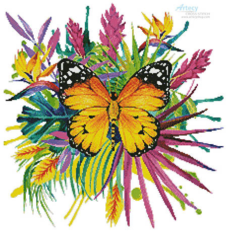 cross stitch pattern Tropical Butterfly