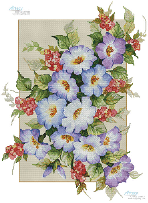 cross stitch pattern Floral Beauty