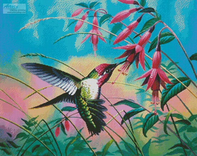 cross stitch pattern Hummingbird