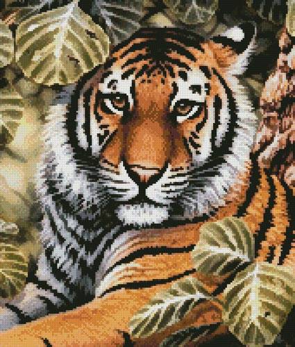 cross stitch pattern Jungle Tiger (Crop)