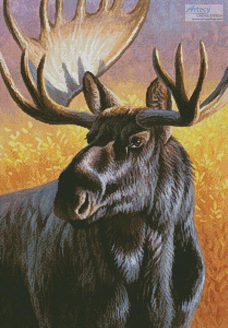 cross stitch pattern Moose Painting
