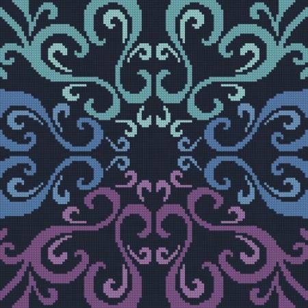 cross stitch pattern Mini Purple Blue Green Square