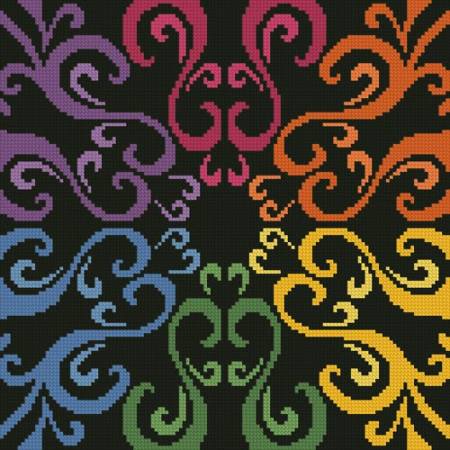 cross stitch pattern Mini Rainbow Square