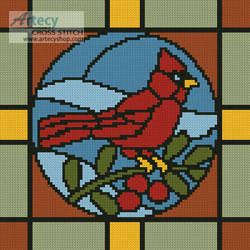 cross stitch pattern Stained Glass Square 1