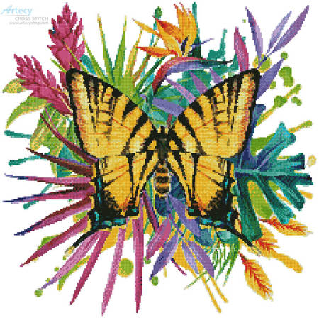 cross stitch pattern Tropical Butterfly 3