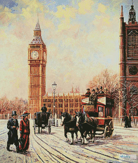 cross stitch pattern Westminster and Big Ben