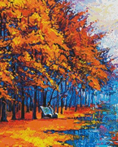 cross stitch pattern Autumn Landscape Painting (Crop)