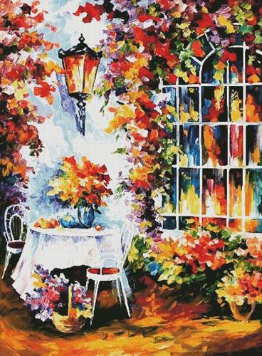 cross stitch pattern In the Garden Painting (Large)