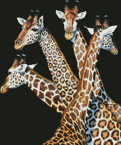 cross stitch pattern Four Giraffes