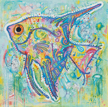 cross stitch pattern Abstract Angel Fish