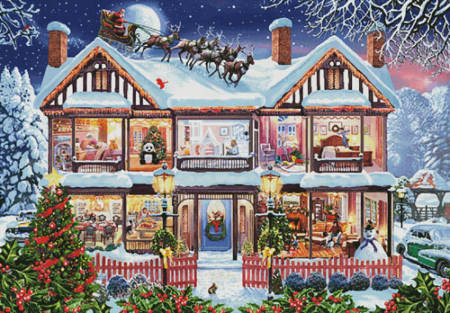 cross stitch pattern Christmas House 2 (Large)