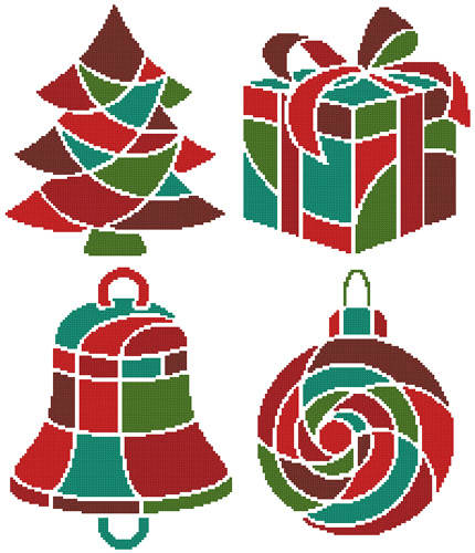cross stitch pattern Christmas Icons 2
