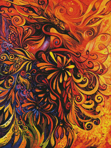 cross stitch pattern Phoenix Painting