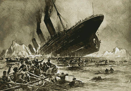 cross stitch pattern Titanic Sinking