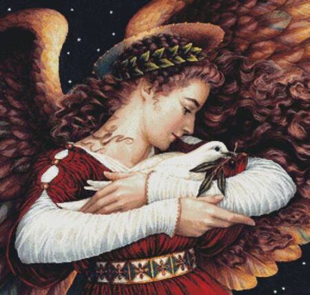 cross stitch pattern The Angel and the Dove (Crop)