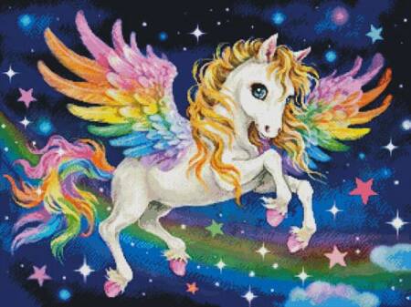 cross stitch pattern Cute Rainbow Pegasus