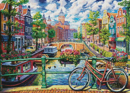 cross stitch pattern Amsterdam Canal (Large)