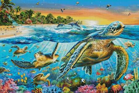 cross stitch pattern Underwater Turtles (Large)