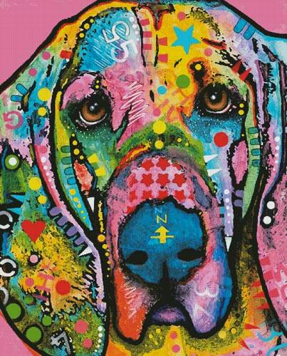 cross stitch pattern Bloodhound (Large)