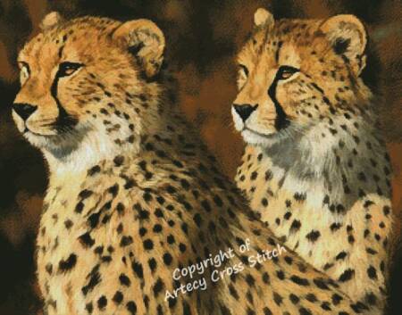 cross stitch pattern Cheetah Brothers