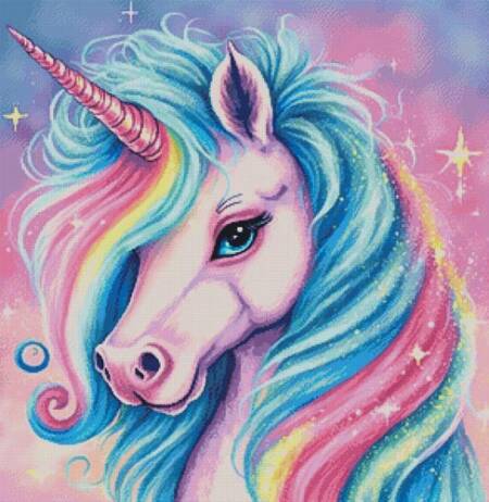 cross stitch pattern Cute Rainbow Unicorn