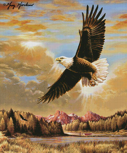 cross stitch pattern Inspirational Flying Eagle (Large)