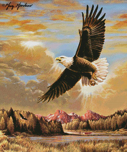 cross stitch pattern Inspirational Flying Eagle