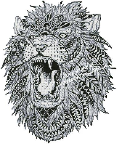 cross stitch pattern Mini Abstract Lion